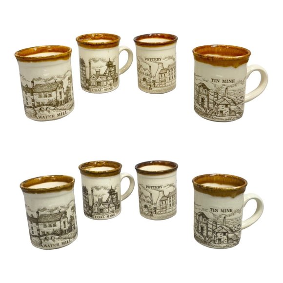 Biltons Vintage Ceramic Scenic Coffee Mugs Made in England Set 0f 4 - Picture 6 of 7